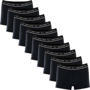 Kit Com 10 Cuecas Boxer Algodão Adulto Usee Brasil