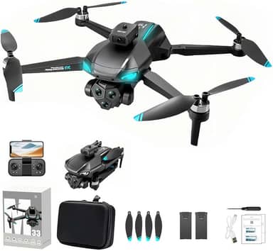 M33 Max Drone Profissional 4K com Câmera HD, Dobrável, 5G WiFi, Sistema de Evitar Obstáculos 360° - Bateria de Longa Duração, Ideal para Filmagens Aéreas