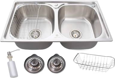 Cuba Dupla Gourmet Cozinha Aço Inox 304 Com Acessórios