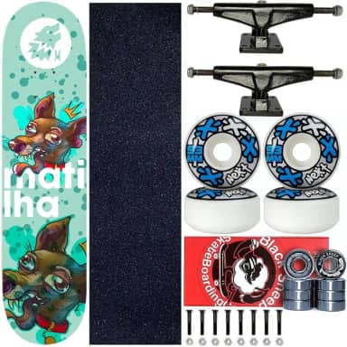 Skate Completo Profissional Shape 8.0 Matilha King Crazy