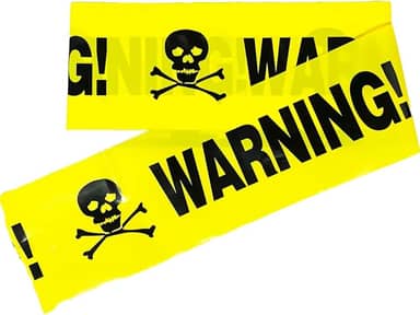 Faixa Decorativa Halloween Cena de Crime Sangrenta Longa Com 6 Metros (Warning)