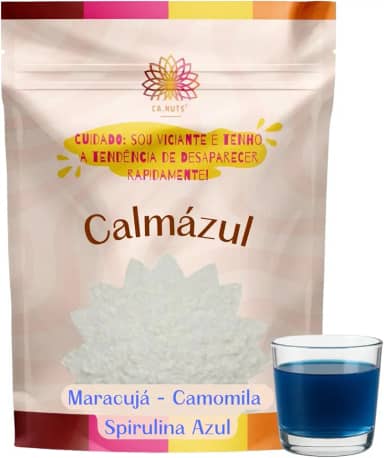 Chá Calmázul para Dormir e Relaxar – Camomila, Maracujá e Spirulina Azul | Chá Natural Calmante Ca.Nuts (300g)