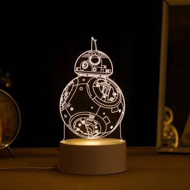 PopLumos - Luminária led 3d, bb8, star wars