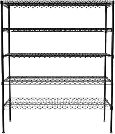 Estante aramada branca com 5 prateleiras para câmara fria - 79Lx37Px188A cm