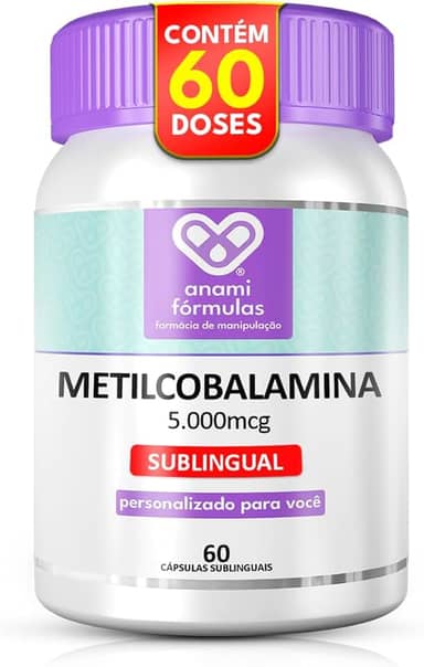 Metilcobalamina 5.000mcg MAX DOSE B12 Ativa SUBLINGUAL de Absorção Rápida – 60 Cápsulas - Suplemento Alimentar Sublingual