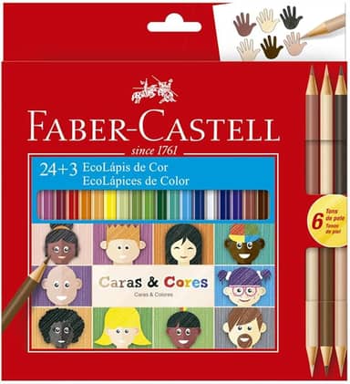 ECOLAPIS 24+3 CARAS & CORES, Faber-Castell, 120124CC, Tons de pele