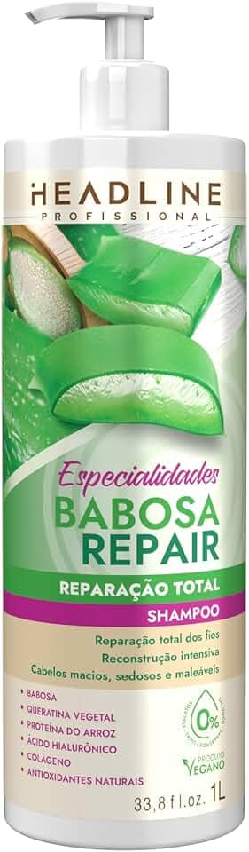 Shampoo Babosa Repair - Limpa e Restaura - HEADLINE Especialidades - 1L
