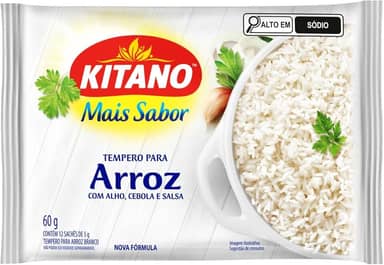 Tempero para Arroz Kitano Mais Sabor Pacote 60g 12 Unidades