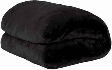 Cobertor Manta Microfibra Solteiro 01 Peça (Toque Aveludado) - Preto