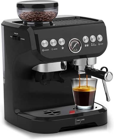 Cafeteira Espresso Profissional com Moedor Integrado, Black Piano, 1560W, 15 Bar, 127v, Botões Iluminados, Semiautomática, 34x28x28cm
