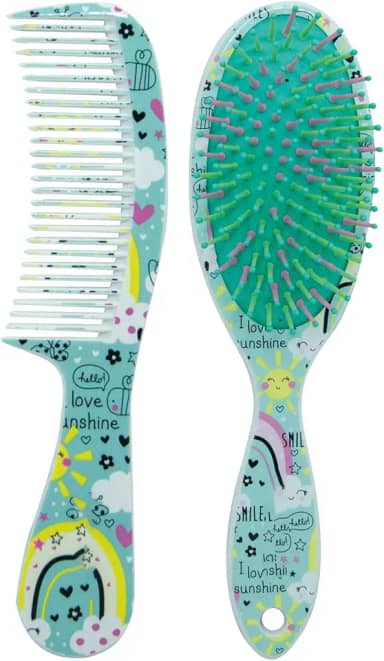 Marco Boni Kit Escova E Pente - Linha Little Fun 0604B Cores Sortidas 2 Itens