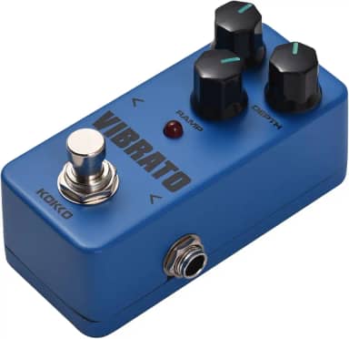 XIBANY FVB2 VIBRATO Pedal de efeito de guitarra elétrica Efeito de guitarra portátil Vibrato Mini Pedal de efeito de guitarra elétrica único Efeito analógico com taxa/profundidade/rampa 3 botões