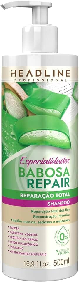Shampoo Babosa Repair - Limpa e Restaura - HEADLINE Especialidades - 500ml