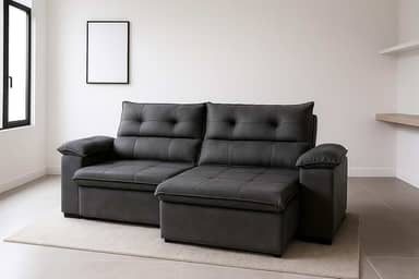 Sofá Compacto 2 Lugares Aconchegante Reclinável e Retrátil Bel Veludo Cinza LIMOV (1,50)