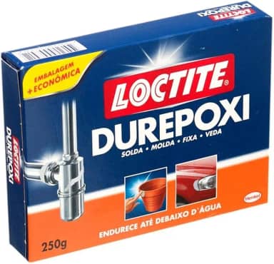 Massa Adesiva Durepoxi Loctite, Massa Epóxi para reconstrução, modelagem, fixação e vedação, Resina Epóxi para uso doméstico, profissional e de artesanato, Cola Moldável, 1x250g