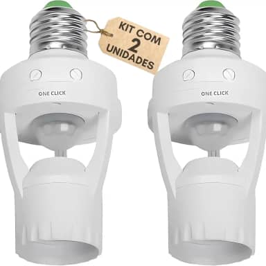 Kit 2 Sensor de Presença com Fotocélula para Soquete E27 110V/220V