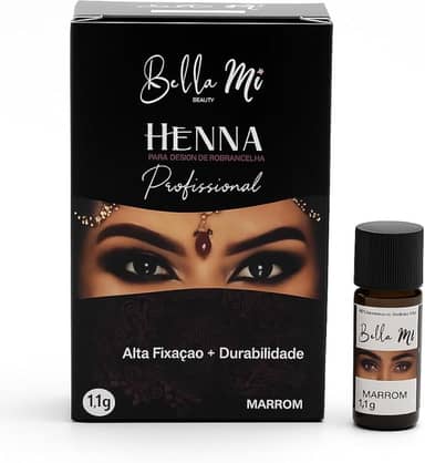 Henna para Sobrancelhas Bella Mi Definição Preenchimento e Durabilidade Profissional Marrom