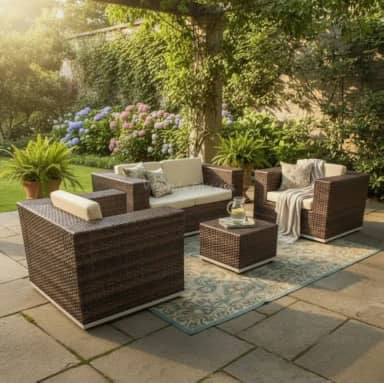 Jogo Para Varanda e Jardim De Sofá e Poltronas Em Alumínio