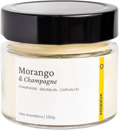 MINERVA - Vela Aromática Perfumada Aroma Champagne e Morango - 150g