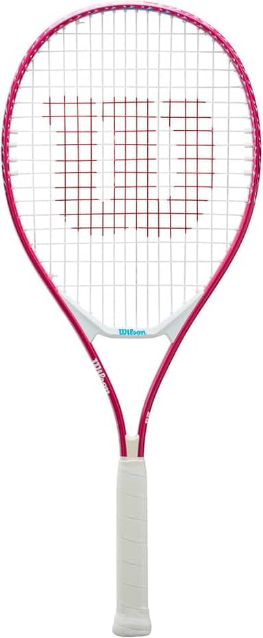 Wilson Ultra Power Raquete de tênis recreativa júnior de 63,5 cm - rosa/branco/azul