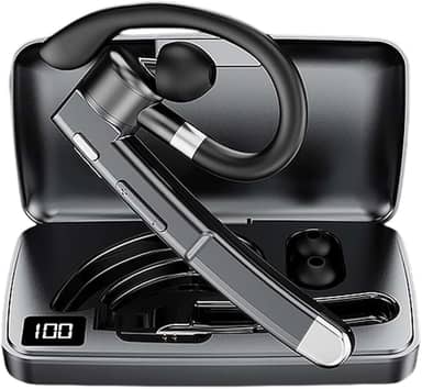 Fones de Ouvido Bluetooth 5.3 Com Cancelamento de Ruído ANC Gancho de Orelha Intra-auricular Toque Inteligente Preto