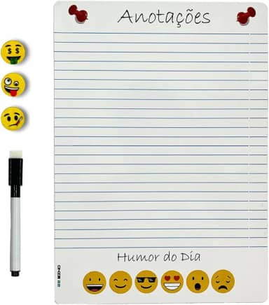 Organizar Magnético Imã De Geladeira Porta Recado Anotação Planejador com 3 Imãs Emoji