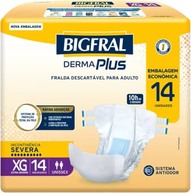 Fralda Bigfral Derma Plus Econômica XG 14 Unidades