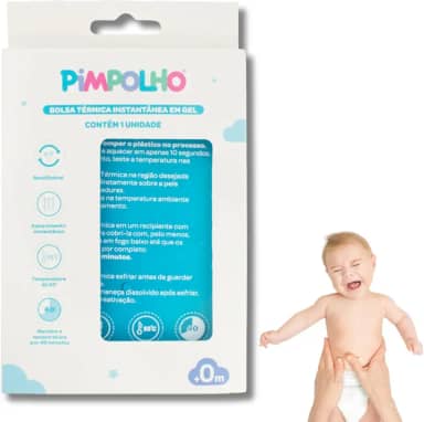 BOLSA TERMICA Aqucimento Instantaneo EM GEL Alívio de Cólicas Para Bebe Não Precisa de Microondas - 12x10cm PIMPOLHO
