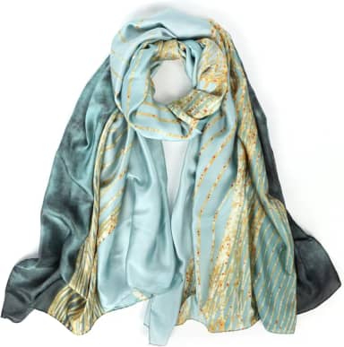 Bestshe Cachecol longo para mulheres, seda, floral, grande, leve, acetinado, protetor solar, xale