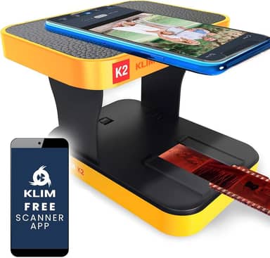 KLIM Scanner de filme móvel K2 35 mm NOVO + scanner de slides positivo e negativo + scanner de fotos para digitalizar + scanner de slides + sua própria estação de desenvolvimento doméstico +