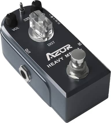 AZOR Pedal de guitarra de distorção de metal pesado, 3 modos, controles de efeito para guitarra elétrica True Bypass