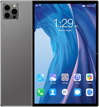 Tablet V62 10.1" FHD Android 12, MTK6797, Câmera 24MP, Bateria 8000mAh – Modelos com 6GB, 8GB, 12GB RAM e até 512GB – Sem Marca – Com Tela Full HD (Cinza, 8+256)