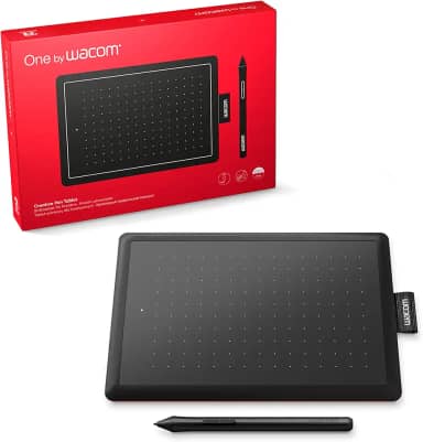Mesa Digitalizadora One By Wacom CTL472, Pequena, Pen LP-190K, Preto e Vermelho