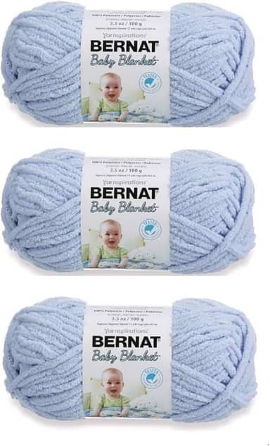 Bernat Fio para cobertor de bebê (pacote com 3) azul bebê 161103-32023