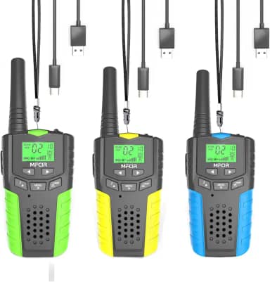 Mfcir Walkie Talkies Infantis Recarregáveis, Pacote Com 3, Walkie Talkies De Longo Alcance Para Jogos Em Família, Caminhadas Ao Ar Livre, Acampamento, Mini Walkie Talkie Pequeno, Rádio Bidirecional,