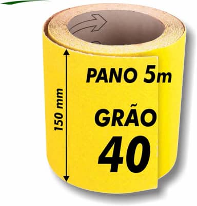 Lixa Para Madeira Pano Rolo 5m x 15cm Grãos a Escolher 36 40 50 60 80 100 120 150 180 220 (GRÃO 40)