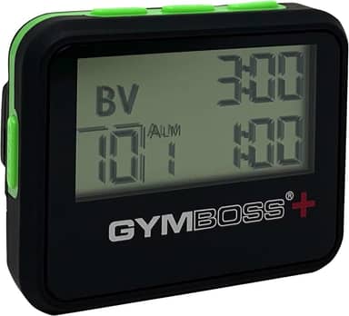 Gymboss Plus Interval Timer e Cronômetro - Revestimento macio preto/verde