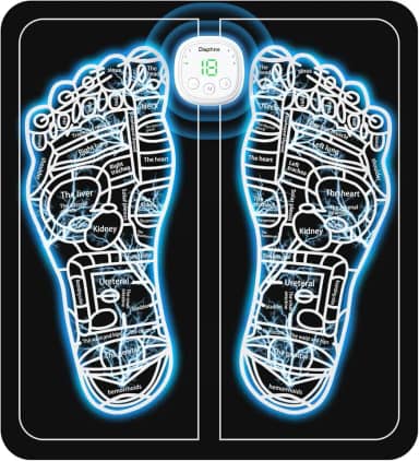 Massageador de pés EMS para neuropatia – Tapete massageador de pés para alívio da dor plantar, melhorar a circulação, relaxamento muscular, estimulador de pé EMS portátil e recarregável com 6