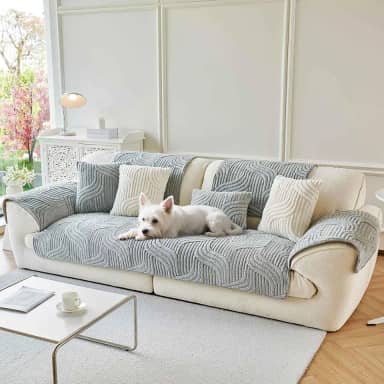 OTOB Capa de sofá para todas as estações, lavável, antiderrapante, felpudo, felpudo, para animais de estimação, protetor de móveis, 1 peça (cinza claro, 70 x 70 cm)