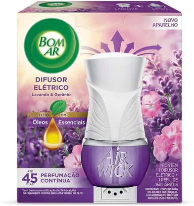 Bom Ar Difusor Elétrico Lavanda e Gerânio Aparelho + Refil 16ml