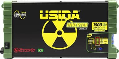 USINA Inversor 1500W Onda Senoidal Pura, Off-Grid, Entrada 12VDC, Saída 220VAC, Pico 3000W