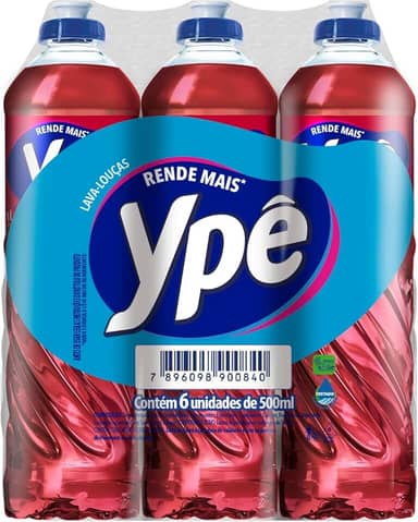 Ypê Pack Detergente Maçã 500ml (6 unidades)