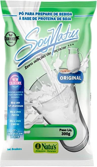 Natu's, Leite de Soja, SoyNatus, Vegano, Sabor Original, Zero, 300 Gramas