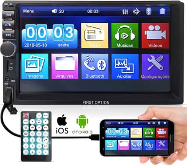 Central Multimídia Mp5 First Option 7810H Universal 2din Bt Usb Fm Leitor SD