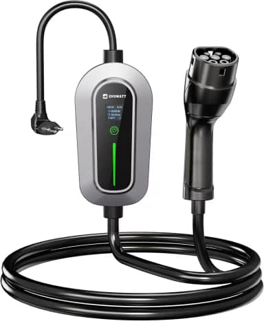 Carregador Portátil para Carro Elétrico BYD GWM VOLVO CHERY TOYOTA, 3,5kW, Bivolt 110v 220v, 6 metros, Wallbox, LED indicador, Tela TOUCHSCREEN