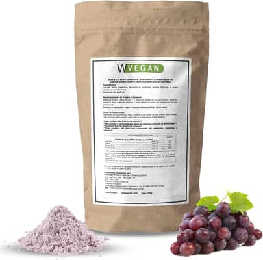 BCAA Po 500g Sabor Uva Embalagem Refil WVegan Vegano Aminoacido