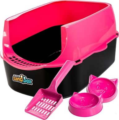 JEL PLAST Caixa De Areia Bandeja Furba Desmontável P/Gatos (Rosa)