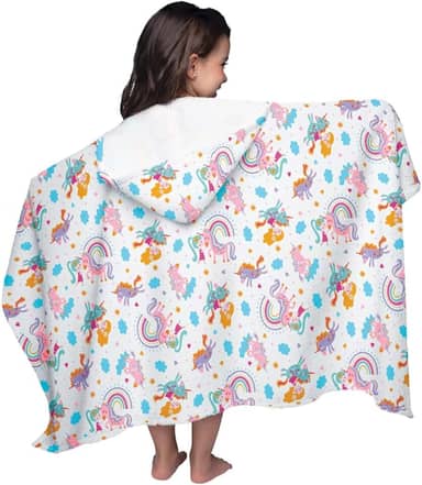 Toalha Capuz Banho Infantil Criança Algodão Felpuda Menina Estampa Unicórnio