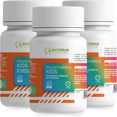 Polivitamínico Kids 180CAPS BIOTERAH - Suplemento Infantil Completo Vitaminas e Minerais Suporte Nutricional
