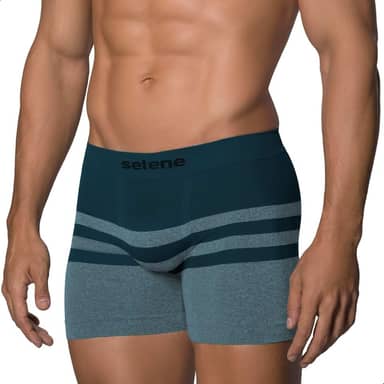 Cueca Boxer Masculina Sem Costura Microfibra Respirável Selene